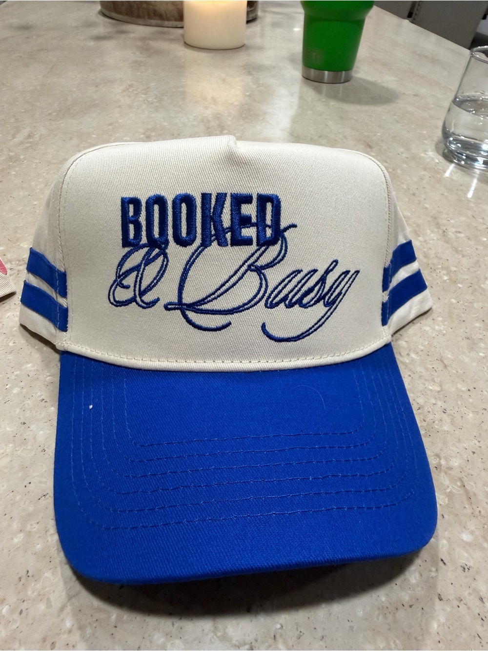 Booked & Busy Kids Two-Tone Blue Baseball Cap